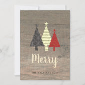 Cartes Pour Fêtes Annuelles Joyeux Noël rustique en bois (Devant)