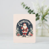 Cartes Pour Fêtes Annuelles Joyeux Noël rustique et cause Père Noël (Debout devant)