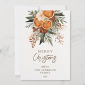 Cartes Pour Fêtes Annuelles Joyeux Noël rustique hiver verdure botanique (Devant)