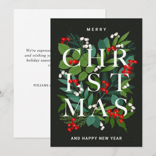 Cartes Pour Fêtes Annuelles Joyeux Noël Rustique Message d'entreprise (Devant / Derrière)