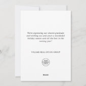 Cartes Pour Fêtes Annuelles Joyeux Noël Rustique Message d'entreprise (Dos)