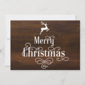 Cartes Pour Fêtes Annuelles Joyeux Noël Rustique Typographie Bois Photo (Dos)