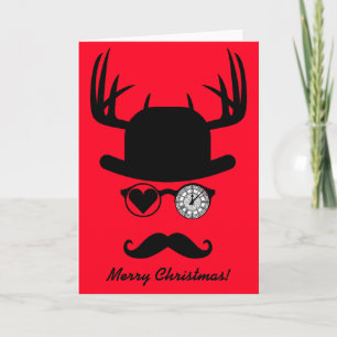 Cartes Pour Fêtes Annuelles Joyeux Noël Salutations Mustache Big Ben Londres