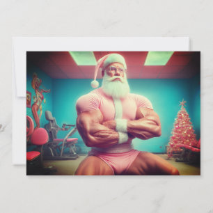 Cartes Pour Fêtes Annuelles Joyeux Noël Santa a sauté la jambe Never