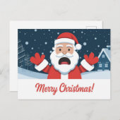 Cartes Pour Fêtes Annuelles Joyeux Noël santa claus (Devant / Derrière)
