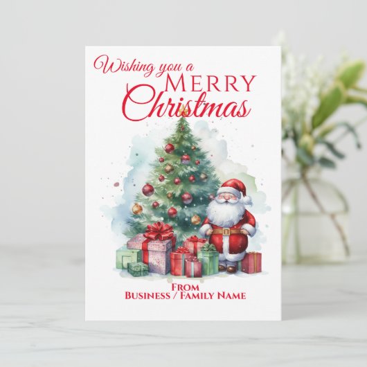 Cartes Pour Fêtes Annuelles Joyeux Noël Santa Claus Apat (Debout devant)