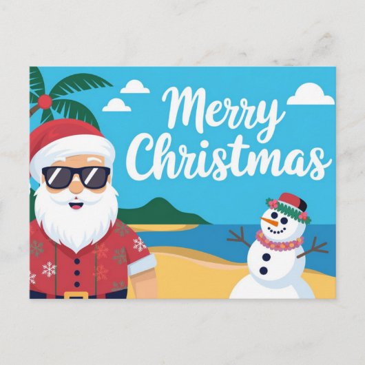 Cartes Pour Fêtes Annuelles Joyeux Noël santa claus en vacances (Devant)