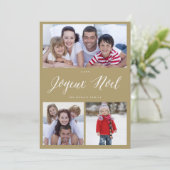 Cartes Pour Fêtes Annuelles Joyeux Noel Script 3 Photo Collage Noël (Debout devant)