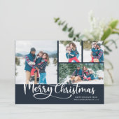 Cartes Pour Fêtes Annuelles Joyeux Noël Script 4 Photo Noël (Debout devant)