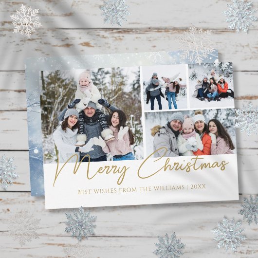 Cartes Pour Fêtes Annuelles Joyeux Noël Script 4 Photo Noël