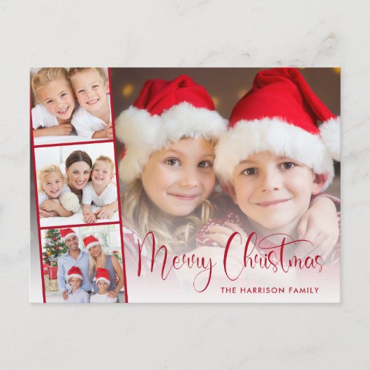 Cartes Pour Fêtes Annuelles Joyeux Noël Script 5 photo (Devant)