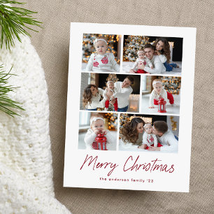 Cartes Pour Fêtes Annuelles Joyeux Noël Script aux Cranberries 6 Collage de Ph