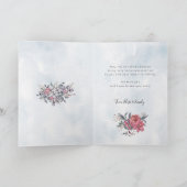 Cartes Pour Fêtes Annuelles Joyeux Noël Script avec aquarelle Poinsettias (Intérieur)