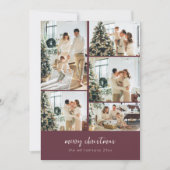 Cartes Pour Fêtes Annuelles Joyeux Noël Script Collage de photos Bordeaux (Devant)