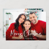 Cartes Pour Fêtes Annuelles Joyeux Noël | Script décontracté Deux photos (Devant / Derrière)