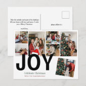 Cartes Pour Fêtes Annuelles Joyeux Noël Script Famille Photo Collage (Devant / Derrière)