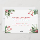 Cartes Pour Fêtes Annuelles Joyeux Noël Script Floral (Dos)