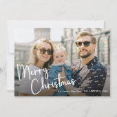 Cartes Pour Fêtes Annuelles Joyeux Noël Script Lettrage 2 Photo (Devant)