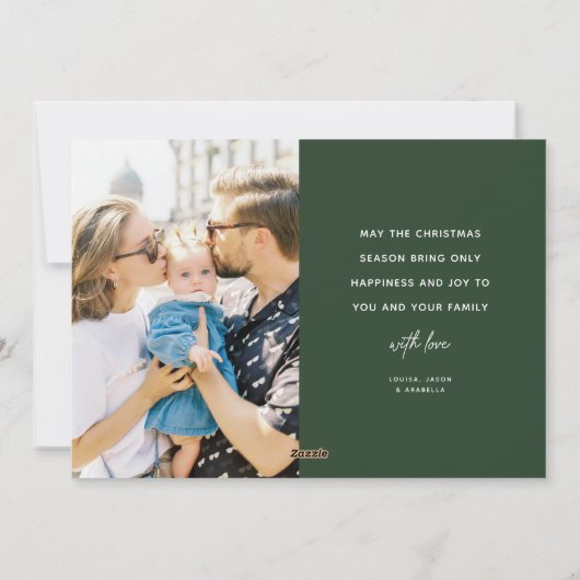 Cartes Pour Fêtes Annuelles Joyeux Noël Script Lettrage 2 Photo (Dos)