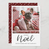 Cartes Pour Fêtes Annuelles Joyeux Noel Script manuscrit Photo de Noël (Devant / Derrière)
