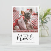 Cartes Pour Fêtes Annuelles Joyeux Noel Script manuscrit Photo de Noël (Debout devant)