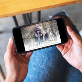 Cartes Pour Fêtes Annuelles Joyeux Noël Script Marine Blue Snowflake 4 Photo