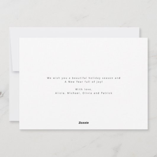 Cartes Pour Fêtes Annuelles Joyeux Noël script minimal 3 photo rouge (Dos)