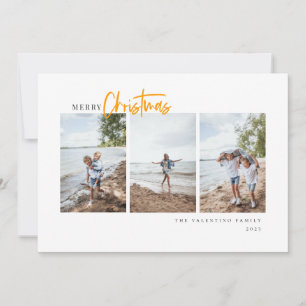 Cartes Pour Fêtes Annuelles Joyeux Noël Script moderne minimaliste Photo