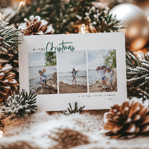 Cartes Pour Fêtes Annuelles Joyeux Noël Script moderne minimaliste Photo