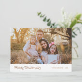 Cartes Pour Fêtes Annuelles Joyeux Noël - Script moderne Photo (Debout devant)