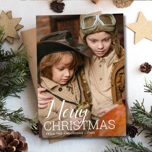 Cartes Pour Fêtes Annuelles Joyeux Noël - Script moderne Photo