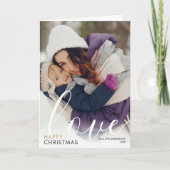 Cartes Pour Fêtes Annuelles Joyeux Noël Script photo Amour Chic Moderne (Devant)