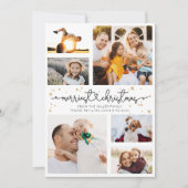Cartes Pour Fêtes Annuelles Joyeux Noël Script Photo Collage Moderne (Devant)