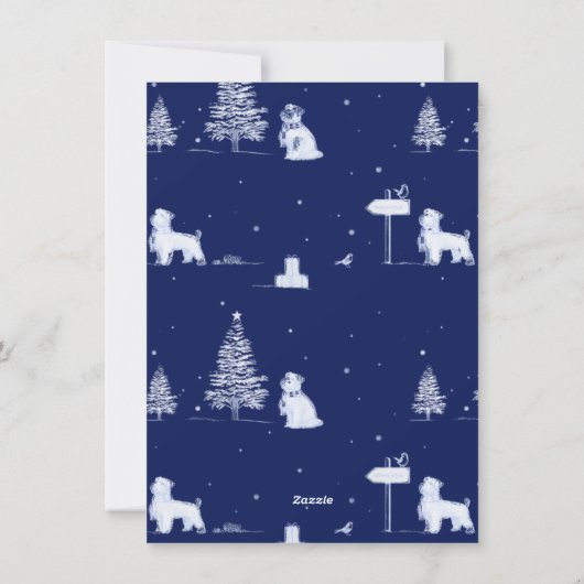 Cartes Pour Fêtes Annuelles Joyeux Noël Script Photo Marine Toile (Dos)