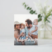 Cartes Pour Fêtes Annuelles JOYEUX NOËL Script Photo personnalisée (Debout devant)