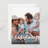 Cartes Pour Fêtes Annuelles JOYEUX NOËL Script Photo personnalisée (Devant / Derrière)