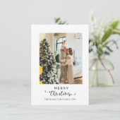 Cartes Pour Fêtes Annuelles Joyeux Noël Script Red Black Plaid Photo (Debout devant)