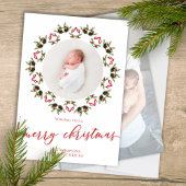 Cartes Pour Fêtes Annuelles Joyeux Noël Script Rouge et Vert Photo