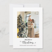 Cartes Pour Fêtes Annuelles Joyeux Noël Script Rouge Plaqué Tartan Photo (Devant)