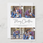 Cartes Pour Fêtes Annuelles Joyeux Noël | Script simple multi-photo (Dos)