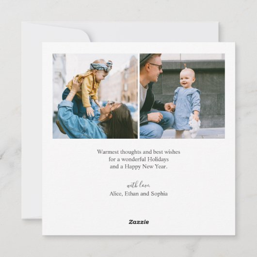 Cartes Pour Fêtes Annuelles Joyeux Noël Script Simple Photo Collage (Dos)