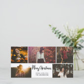 Cartes Pour Fêtes Annuelles Joyeux Noël Script Vacances Cinq photos Collage (Debout devant)