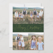Cartes Pour Fêtes Annuelles Joyeux Noël Script vert Multi Photo (Devant)