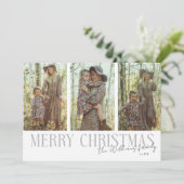 Cartes Pour Fêtes Annuelles Joyeux Noël Signature Multi Photo Blanc (Debout devant)