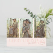 Cartes Pour Fêtes Annuelles Joyeux Noël Signature Multi Photo Peach (Debout devant)