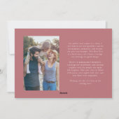 Cartes Pour Fêtes Annuelles Joyeux Noël Signature Multi Photo Rose (Dos)