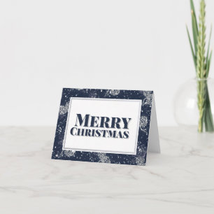 Cartes Pour Fêtes Annuelles Joyeux Noël Silver Pinecones Nuit neigeuse