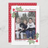 Cartes Pour Fêtes Annuelles Joyeux Noël simple aquarelle Cadre photo (Devant / Derrière)