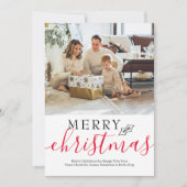 Cartes Pour Fêtes Annuelles Joyeux Noël Simple Élégant Personnalisé (Devant)