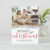 Cartes Pour Fêtes Annuelles Joyeux Noël Simple Élégant Personnalisé (Debout devant)